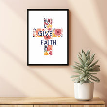 Faith Cross Flowers Poster Bundle, Cross with Watercolor Religion Sublimation, Christian Poster, Faith Poster 1