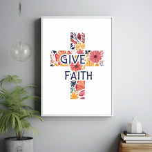 Faith Cross Flowers Poster Bundle, Cross with Watercolor Religion Sublimation, Christian Poster, Faith Poster 1
