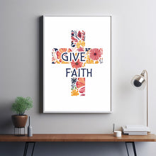 Faith Cross Flowers Poster Bundle, Cross with Watercolor Religion Sublimation, Christian Poster, Faith Poster 1