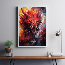 Red Dragon Wall Art - Red Dragon Poster - Fantasy Art Poster - Framed Art Print - Gift for Gamer