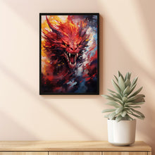 Red Dragon Wall Art - Red Dragon Poster - Fantasy Art Poster - Framed Art Print - Gift for Gamer