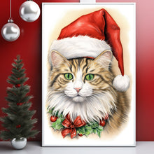 Cat in Santa Hat Poster - Perfect for Festive Holiday Decor