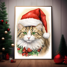 Cat in Santa Hat Poster - Perfect for Festive Holiday Decor