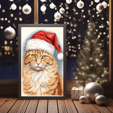 Adorable Cat in Santa Hat Poster - Perfect for Festive Holiday Decor