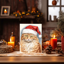 Adorable Cat in Santa Hat Poster - Perfect for Festive Holiday Decor