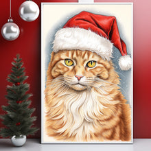 Adorable Cat in Santa Hat Poster - Perfect for Festive Holiday Decor