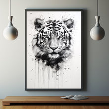 Fierce Majesty: Black and White Tiger Roaring Wall Art Poster | Spiritual Tiger Poster | Perfect Gift for Him