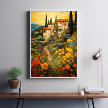 Tuscany Vineyard Italian Poster - Boho Contemporary Wall Art - Housewarming Gift - Acrylic Airbnb Italy Wine Country Wall Decor - Beautiful Landscape