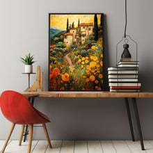 Tuscany Vineyard Italian Poster - Boho Contemporary Wall Art - Housewarming Gift - Acrylic Airbnb Italy Wine Country Wall Decor - Beautiful Landscape