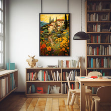 Tuscany Vineyard Italian Poster - Boho Contemporary Wall Art - Housewarming Gift - Acrylic Airbnb Italy Wine Country Wall Decor - Beautiful Landscape